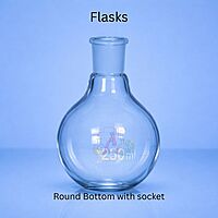 Flasks - Round Bottom with socket - CLEAR