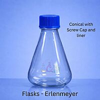 Flasks Erlenmeyer - Conical with Screw Cap and liner