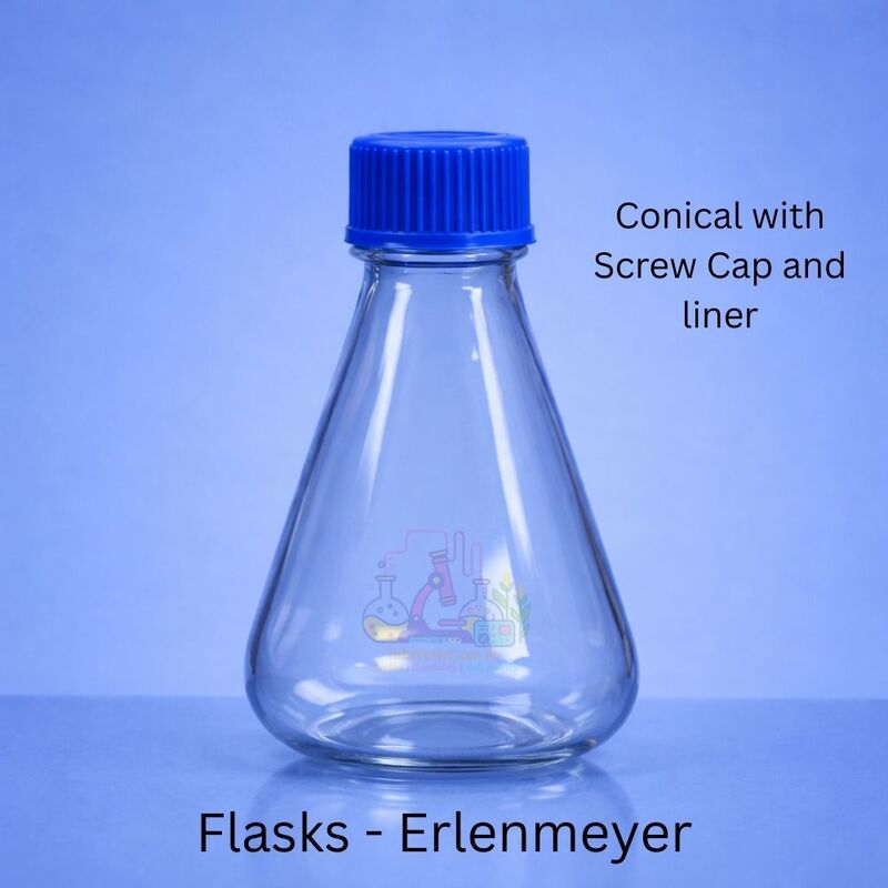 Flasks Erlenmeyer - Conical with Screw Cap and liner