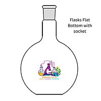 Flasks Flat Bottom with socket - CLEAR