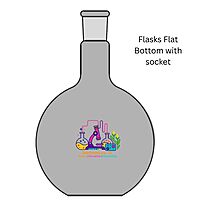 Flasks Flat Bottom with socket - AMBER