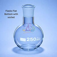 Flasks Flat Bottom - with socket - CLEAR