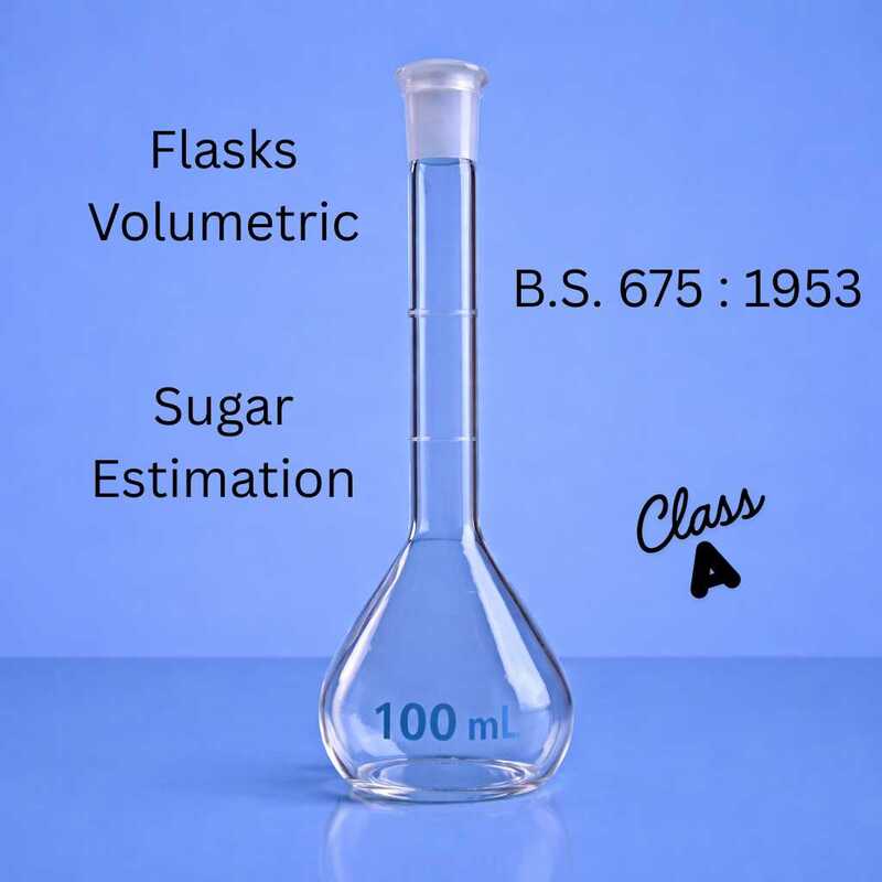 Class A Sugar Estimation Volumetric Flasks Dual Mark BS 675:1953 for ...