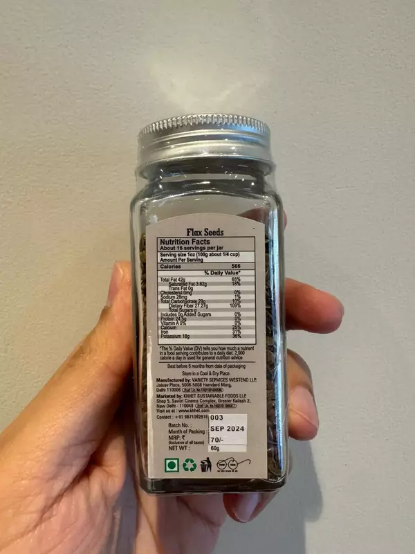 Flax Seeds 60 Gms - Khhet