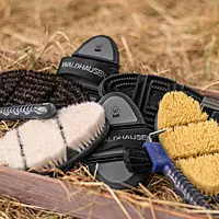 Waldhausen Flex Grooming Brush Horsehair - Black/ Grey