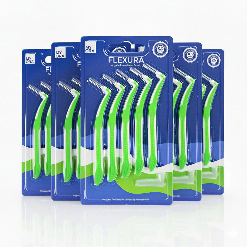 MyOra Flexura Angular Interdental Brush 0.5mm Pack of 12 – 60 Pcs