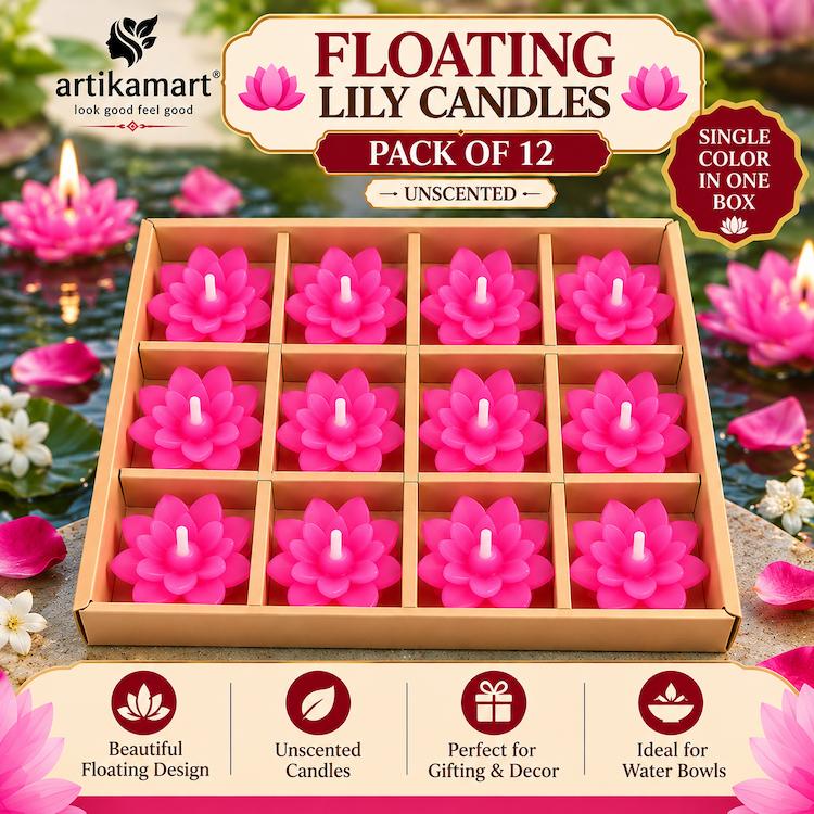 Diwali Candle - Floating Lily - 12pc