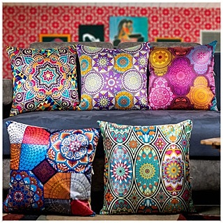 Floral Digital Printed Cushion Cover Set of 5 - 10