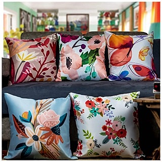Floral Digital Printed Cushion Cover Set of 5 - 11