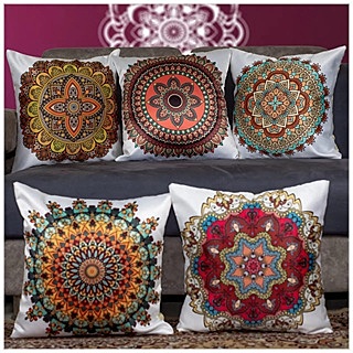 Floral Digital Printed Cushion Cover Set of 5 - 12