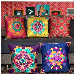 Floral Digital Printed Cushion Cover Set of 5 - 13