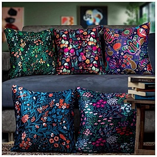 Floral Digital Printed Cushion Cover Set of 5 - 2