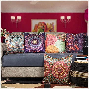 Floral Digital Printed Cushion Cover Set of 5 - 5