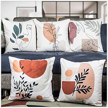 Floral Digital Printed Cushion Cover Set of 5 - 7