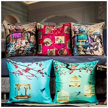 Floral Digital Printed Cushion Cover Set of 5 - 8