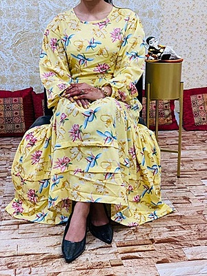 Floral Layered Dress-Yellow