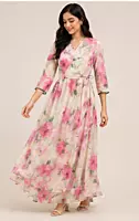 Floral full length top and skirt