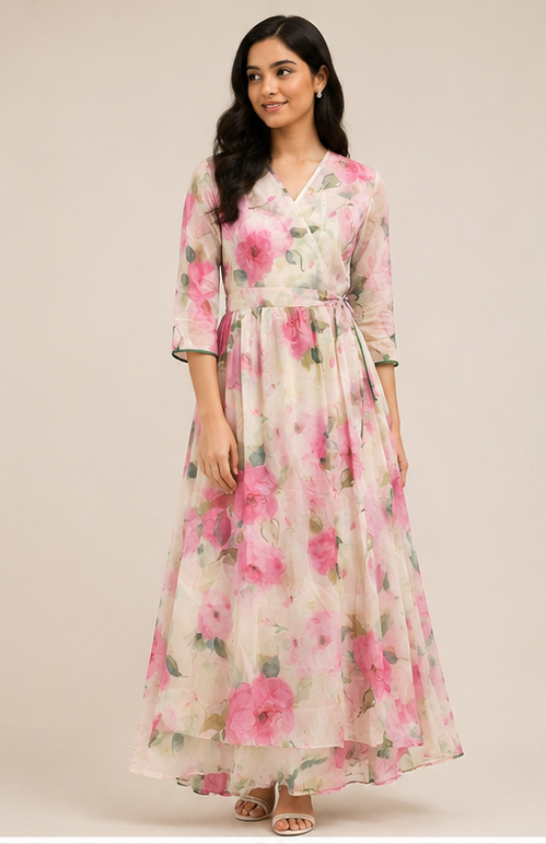 Floral full length top and skirt