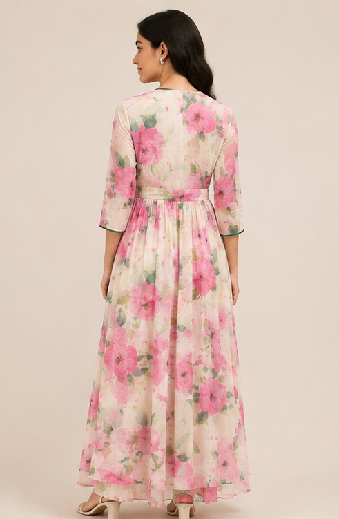 Floral full length top and skirt