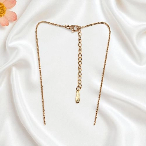 Elegant Rose Gold & Green Butterfly Necklace