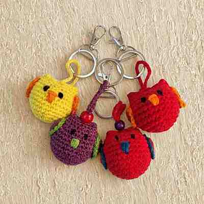 Crochet Owl Key Chain
