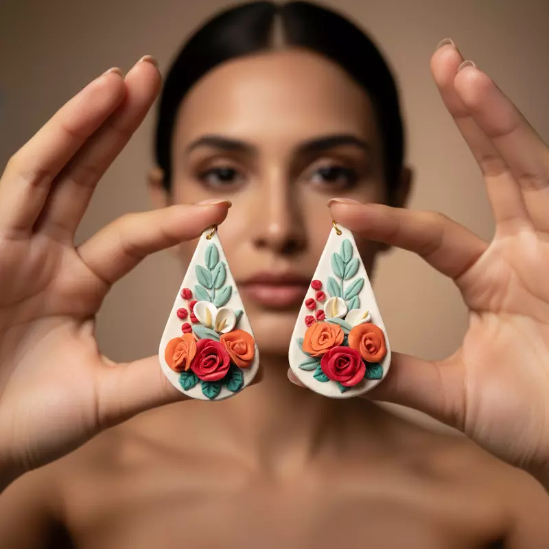 Sunset Rose Handcrafted Earrings