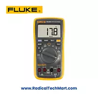 Fluke 17B MAX Digital Multimeter with test leads and backlit LCD