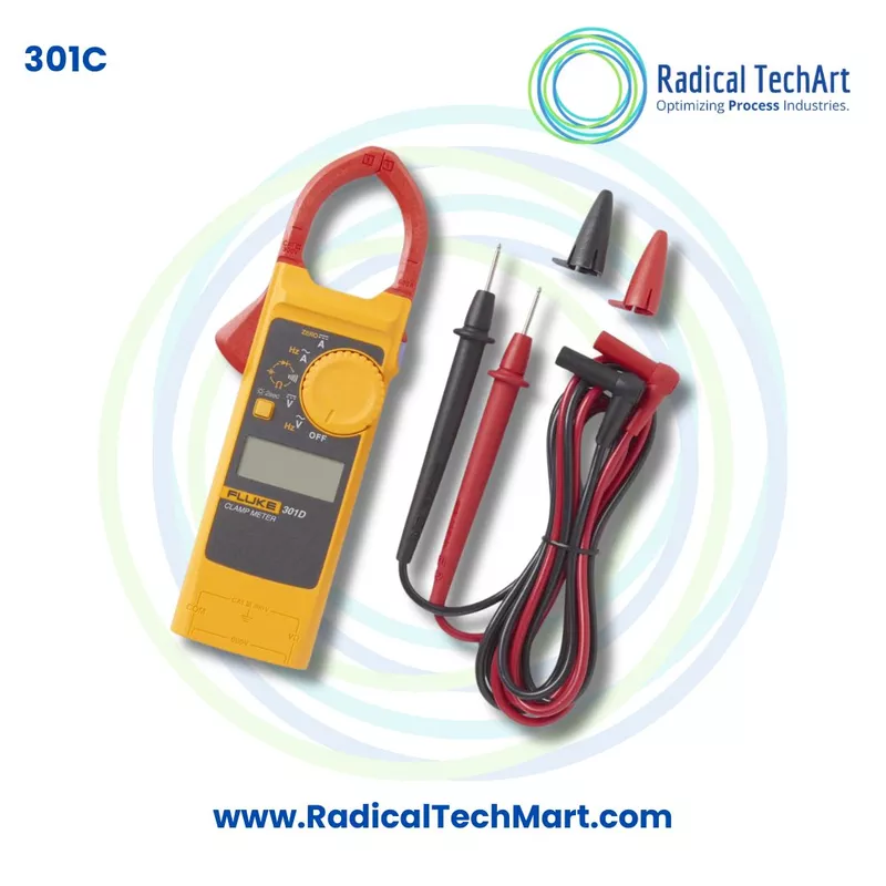 Fluke 301C 1000A AC True RMS Clamp Meter with Test Leads