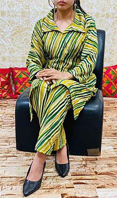 Foil Printed Rayon Co-Ord Set Catalogue 1-Green Foil Printed Rayon Co-Ord Set Catalogue 1-Green