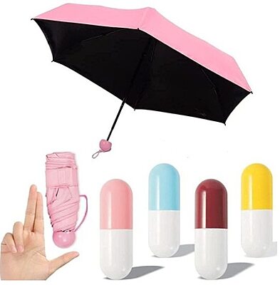 Foldable Mini Capsule Umbrella Pack of 1 (Multicolour) Foldable Mini Capsule Umbrella Pack of 1 (Multicolour)