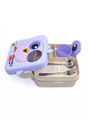 Fooddict Premium Stainless Steel Kids Lunch Box | 304 Grade Multi Compartment Chick (1120ml + 70ml)