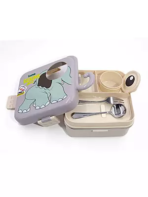 Fooddict Premium Stainless Steel Kids Lunch Box | 304 Grade Multi Compartment Tusky (1120ml + 70ml)