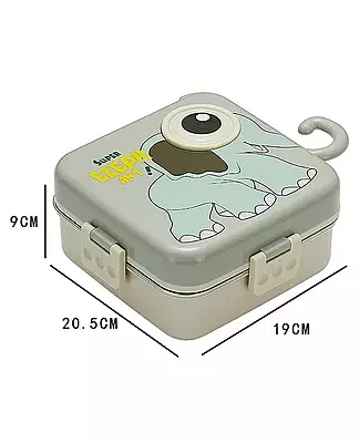 Fooddict Premium Stainless Steel Kids Lunch Box | 304 Grade Multi Compartment Tusky (1120ml + 70ml)