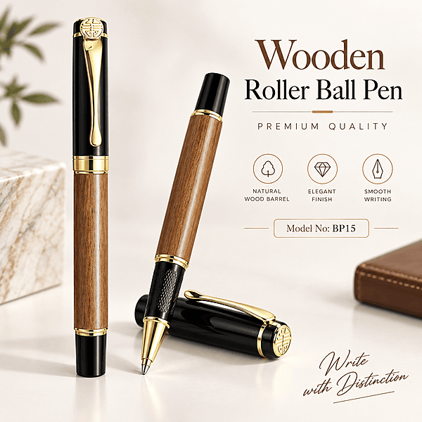 BP15 – Elite Wooden Roller Ball Pen