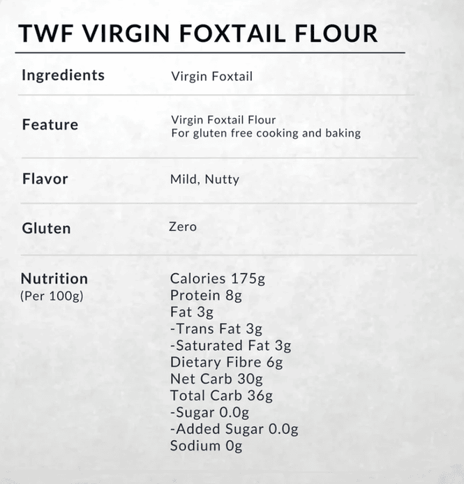 Virgin Foxtail Flour (Gluten Free)