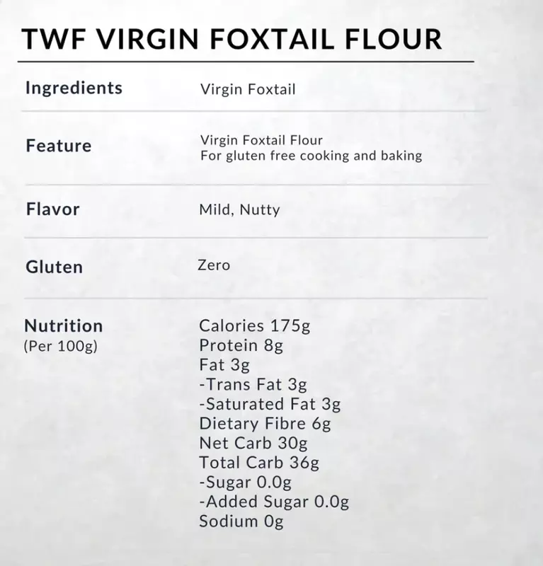 Virgin Foxtail Flour (Gluten Free) 1 Kg - TWF