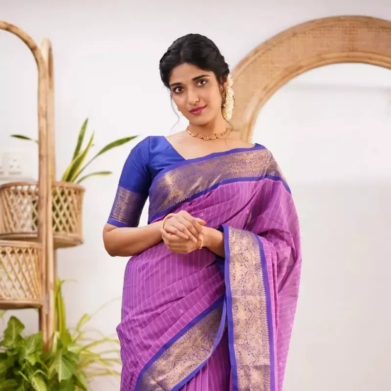 Dual-Tone Purple Art Silk Saree
