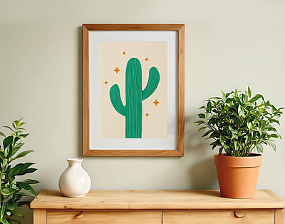 Cactus Poster I Desert Art Print for Wall Decor