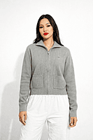 Ribbed Zip Knit Jacket