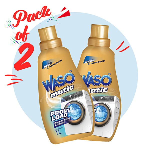 WASO | Matic Front Load Detergent Liquid 1L (Pack of 2)