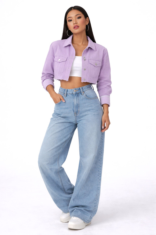 Cropped Corduroy Trucker Jacket