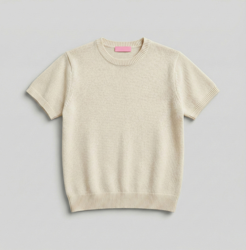 Cream Knit Sleeveless Vest