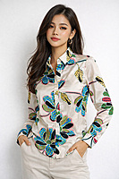 Floral Print Button-Down Shirt