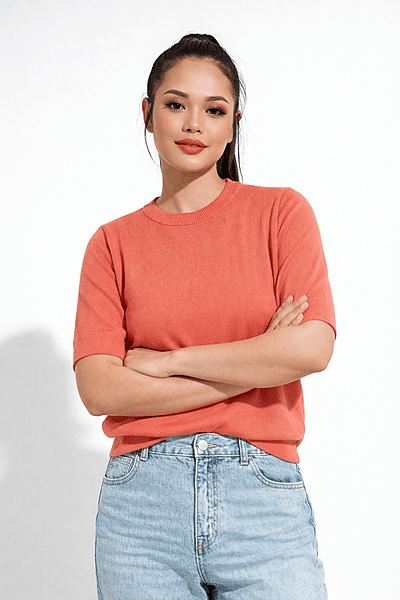 Short-Sleeve Knit Top