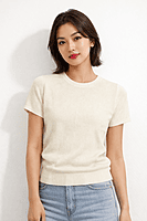 Cream Knit Sleeveless Vest