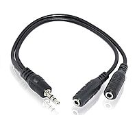 3.5mm Aux Jack 1 Male to 2 Female Stereo Headphone Earphone Jack Y Splitter Audio Jack Adapter Cable. 3.5mm Aux Jack 1 Male to 2 Female Stereo Headphone Earphone Jack Y Splitter Audio Jack Adapter Cable.