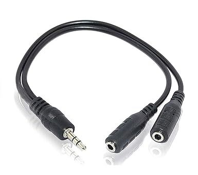 3.5mm Aux Jack 1 Male to 2 Female Stereo Headphone Earphone Jack Y Splitter Audio Jack Adapter Cable. 3.5mm Aux Jack 1 Male to 2 Female Stereo Headphone Earphone Jack Y Splitter Audio Jack Adapter Cable.