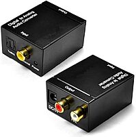 Digital to Analog Audio Converter SPDIF Optical Coax to Analog RCA 2.1 Stereo Audio Converter Adapter Digital to Analog Audio Converter SPDIF Optical Coax to Analog RCA 2.1 Stereo Audio Converter Adapter