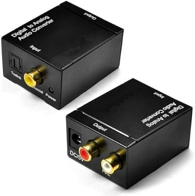 Digital to Analog Audio Converter SPDIF Optical Coax to Analog RCA 2.1 Stereo Audio Converter Adapter Digital to Analog Audio Converter SPDIF Optical Coax to Analog RCA 2.1 Stereo Audio Converter Adapter