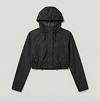 Cropped Hooded Lightweight Jacket